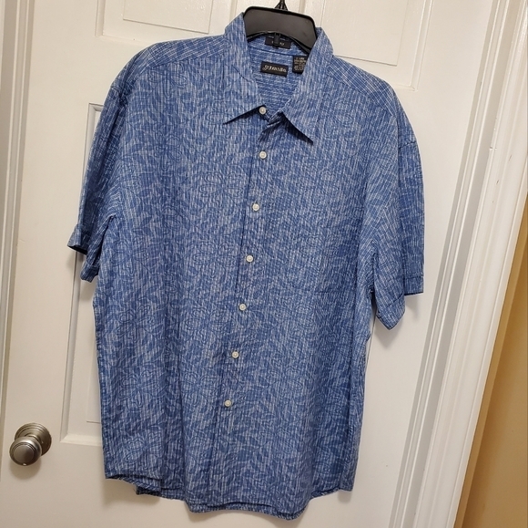 St. JOHN'S BAY BLUE Button Front S/S shirt size xlarge - Picture 1 of 4